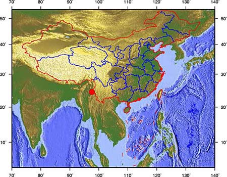 云南盈江中緬邊境地區(qū)發(fā)生5級(jí)地震(圖)