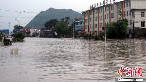 圖：吉林省永吉縣遭遇特大洪災(zāi)縣城被淹