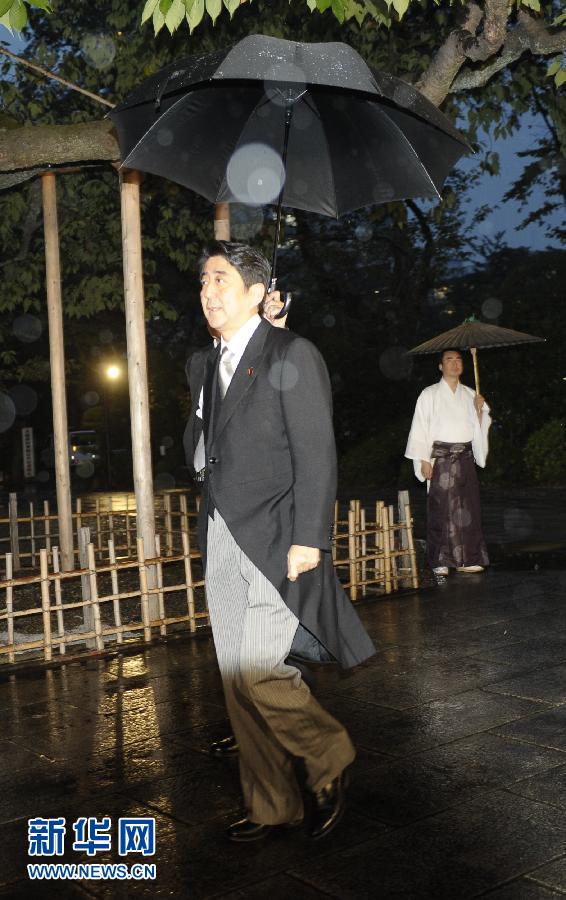 日本自民黨總裁安倍晉三參拜靖國(guó)神社