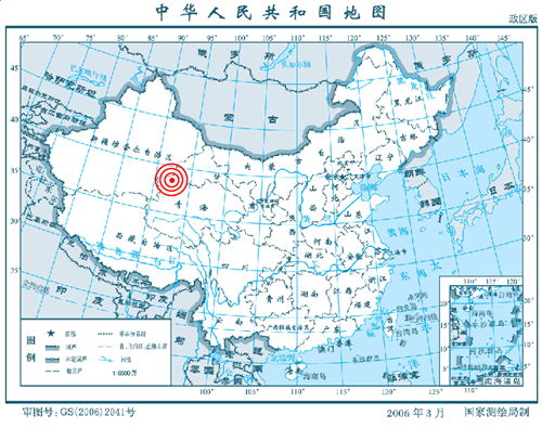 中新網(wǎng)2月12日電 據(jù)中國地震臺網(wǎng)測定，北京時間2月12日03時13分在青海省海西蒙古族藏族自治州北緯38.5度，東經(jīng)92.4度 發(fā)生5.1級地震，震源深度10.0公里。